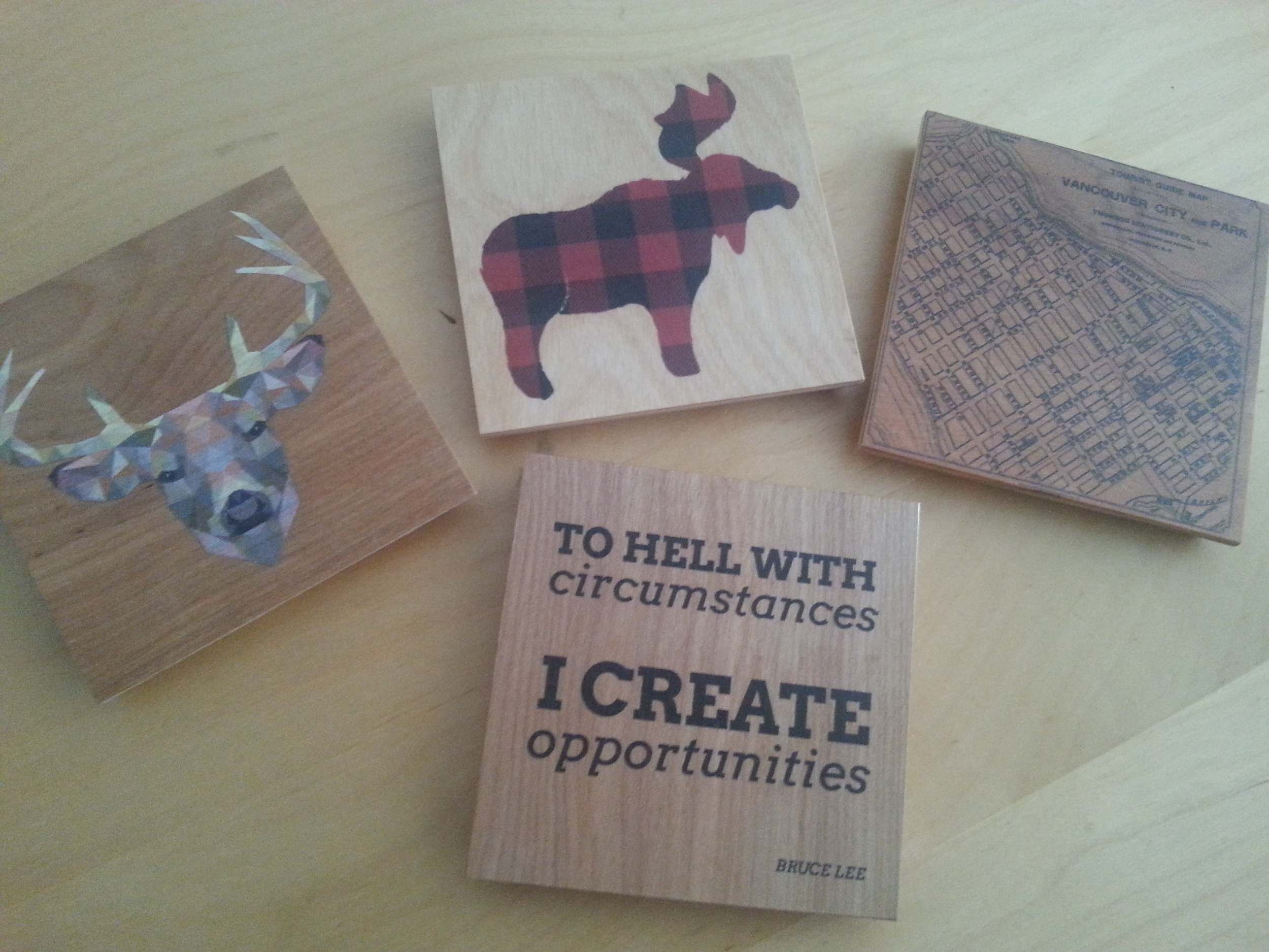 Locally made coasters