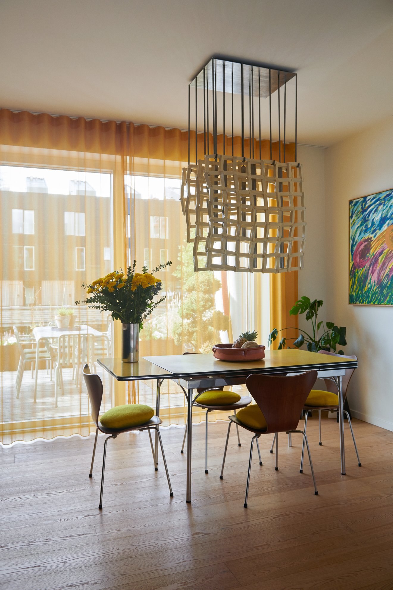  See-through curtains announce a different room colour throughout this waterfront home in Copenhagen, where Anton Hendrik Denys’  experimental furniture meets mid-20th-century classics.     photography | Elizabeth Heltoft Arnby    text | TF Chan    f