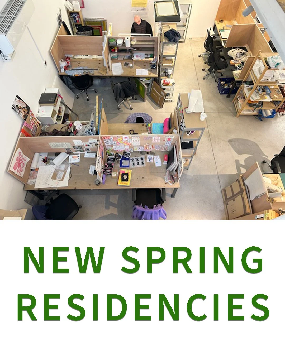 New Spring Residencies available at our print studios in Vauxhall &amp; Croydon, including full print room access.

Short term monthly residencies (up to 3 months) cost:
&pound;320 Vauxhall
&pound;250 Croydon

Permanent Spaces (over 3 months):
from &