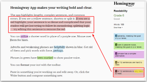 Use of Hemingway App for Social Media Content Writing