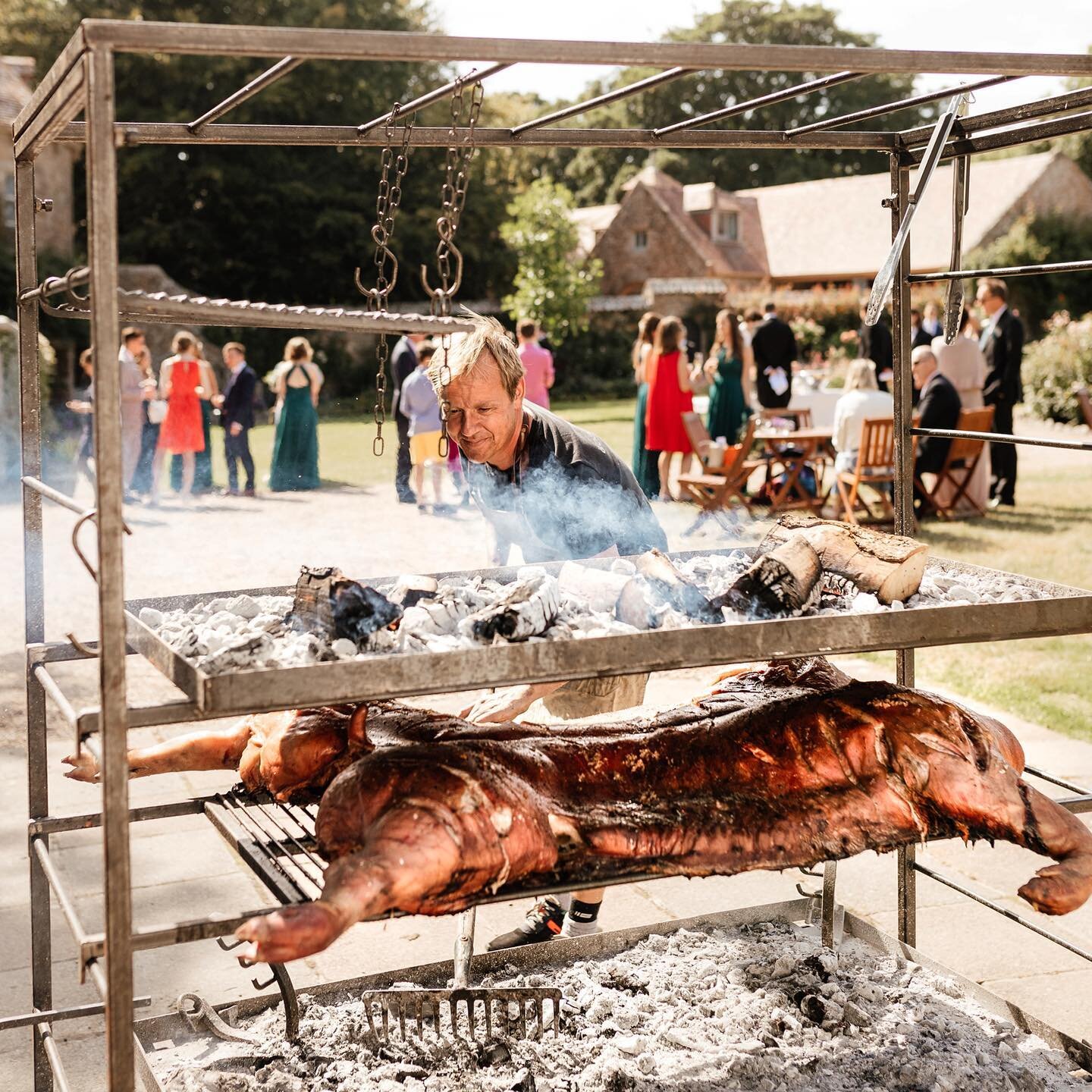 A memorable wedding from this year for Seb &amp; Aisling, just as the restrictions were lifted. I can&rsquo;t tell you how excited I was to be cooking for large numbers again! 

This pig was so heavy it wouldn&rsquo;t fit on the asado cross. So we de