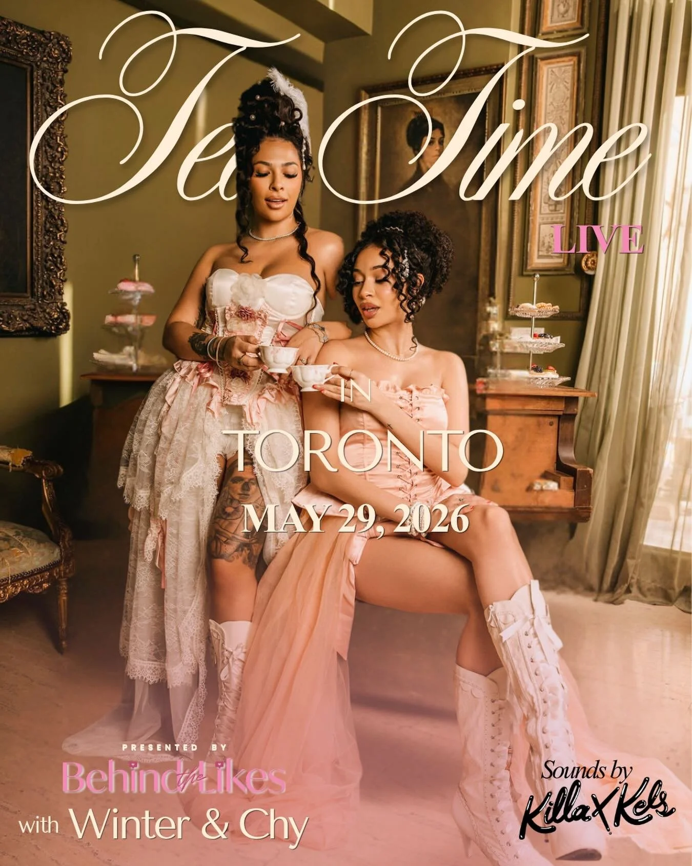 Ya girl&rsquo;s spinning @BehindTheLikesPod&rsquo;s Live Tour Toronto show! ☕️🫖🇨🇦

The ladies @wiintrr &amp; @chy.f are ready to spill allllll the tea, so make sure you come in your fanciest tea time attire ✨

Doors open at 7pm ~ Friday, May 29 @ 