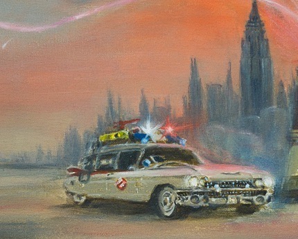 Pronto... 35 #anniversario de los #cazafantasmas 
Soon... 35th #anniversary of the #ghostbusters 
#barroniart #gustavobarroni #oilpainting #oils #atm #alternative #movieposters #poster #ecto1 #classic #1984 #newyork #ghosts #geister #cadillac #redlig