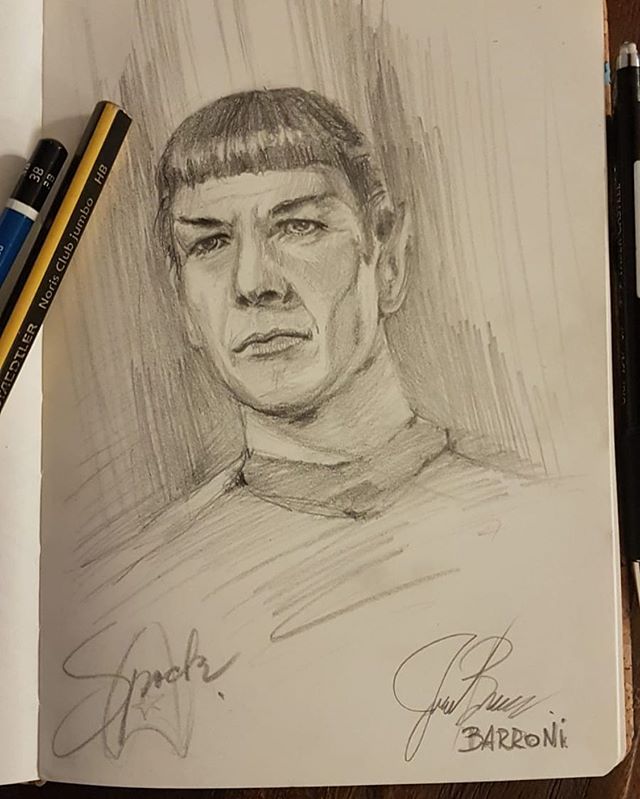 Yesterday was #startrek #day , so here a quick sketch of one of my top characters ever, #spock . #leonardnimoy , will live and prosper forever!!!!! Ayer fue #dia de #viajealasestrellas . Ac&aacute; un rapido #boceto de uno de mis personajes m&aacute;