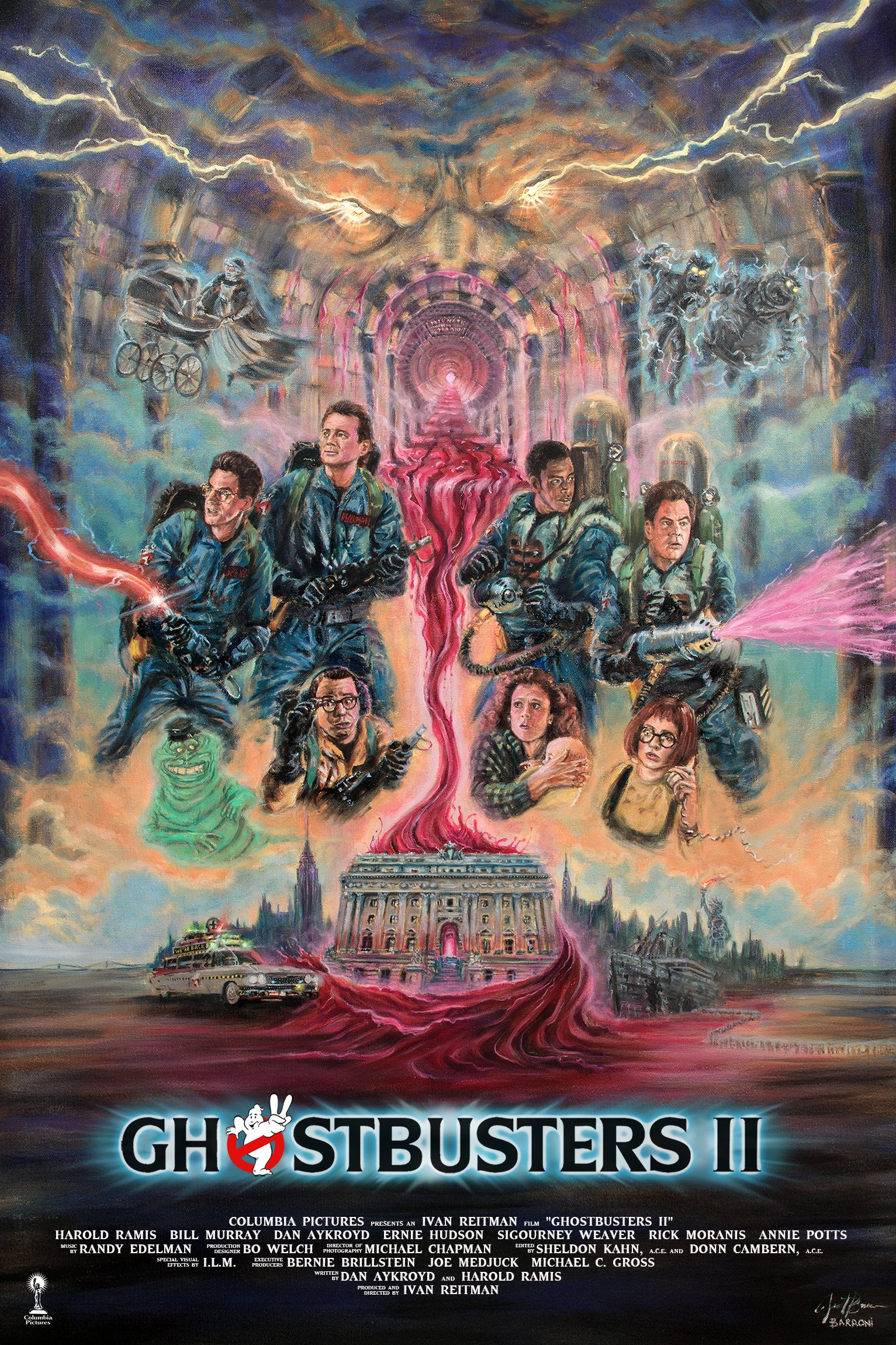 Gustavo Barroni Artist Oil painting Ghostbusters 2 homage