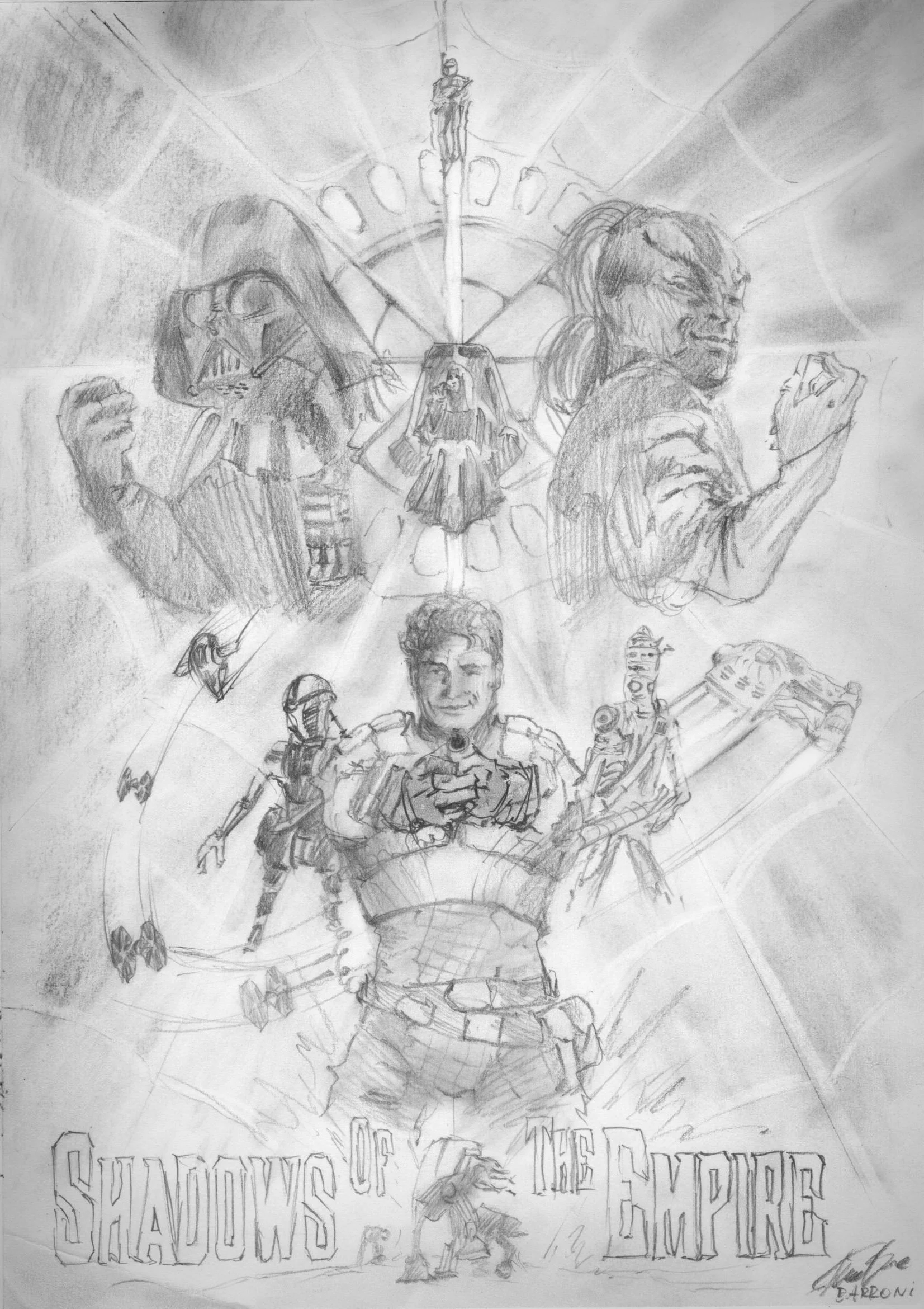 star wars shadows of the empire sketches by gustavo barroni