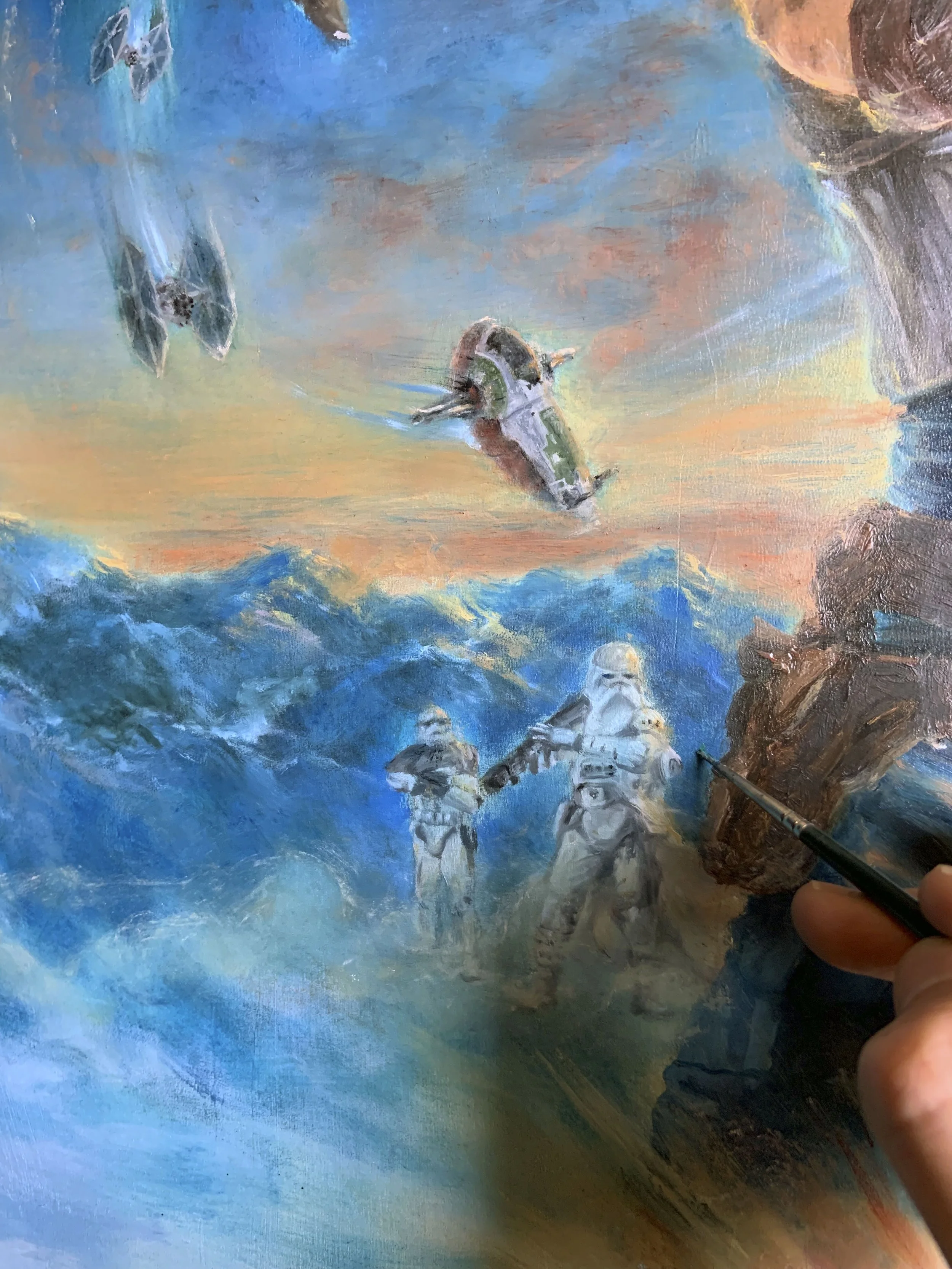 star wars shadows of the empire oil painting by gustavo barroni