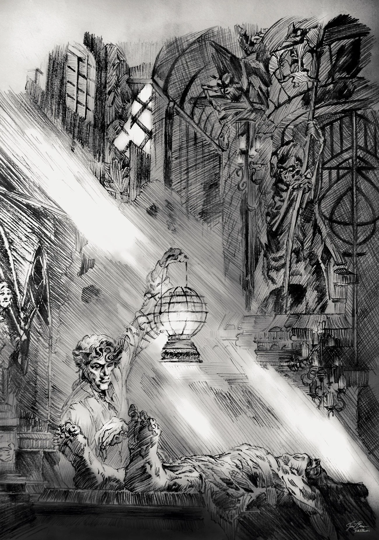 bernie wrightson frankenstein study by gustavo barroni