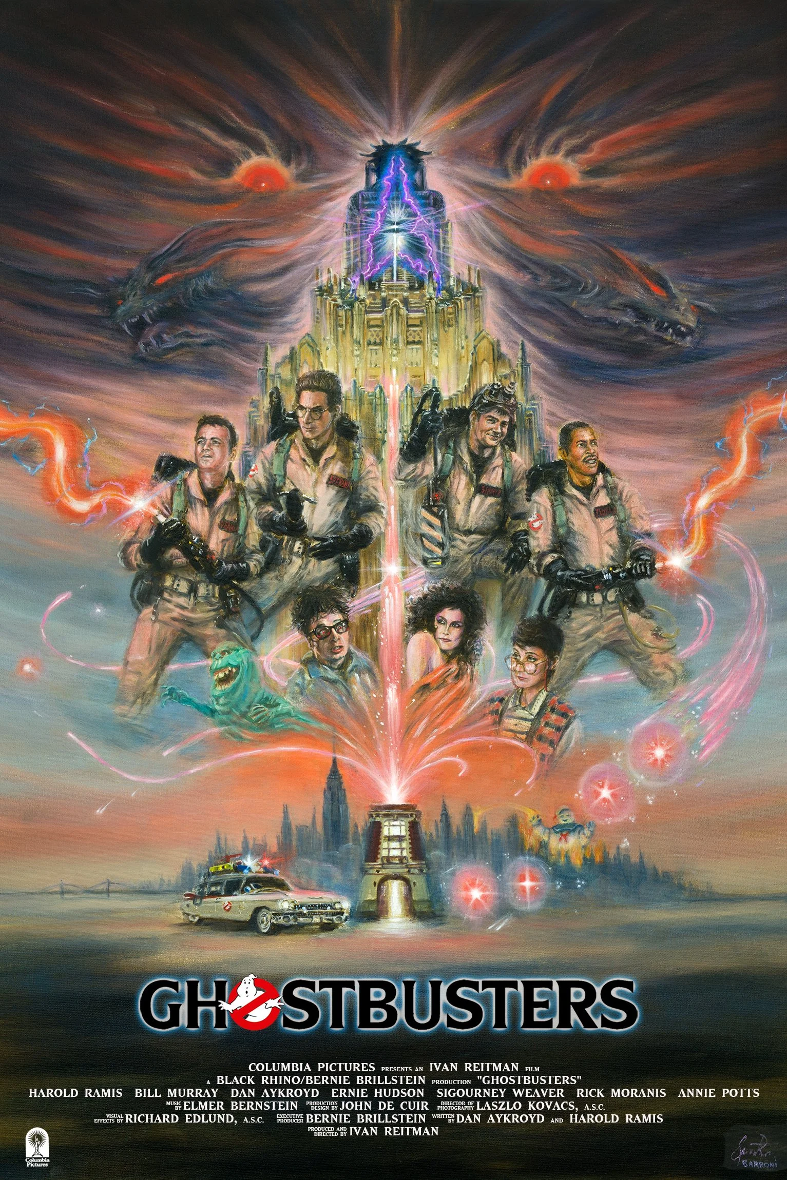 Gustavo Barroni Artist Oil painting Ghostbusters 1 homage
