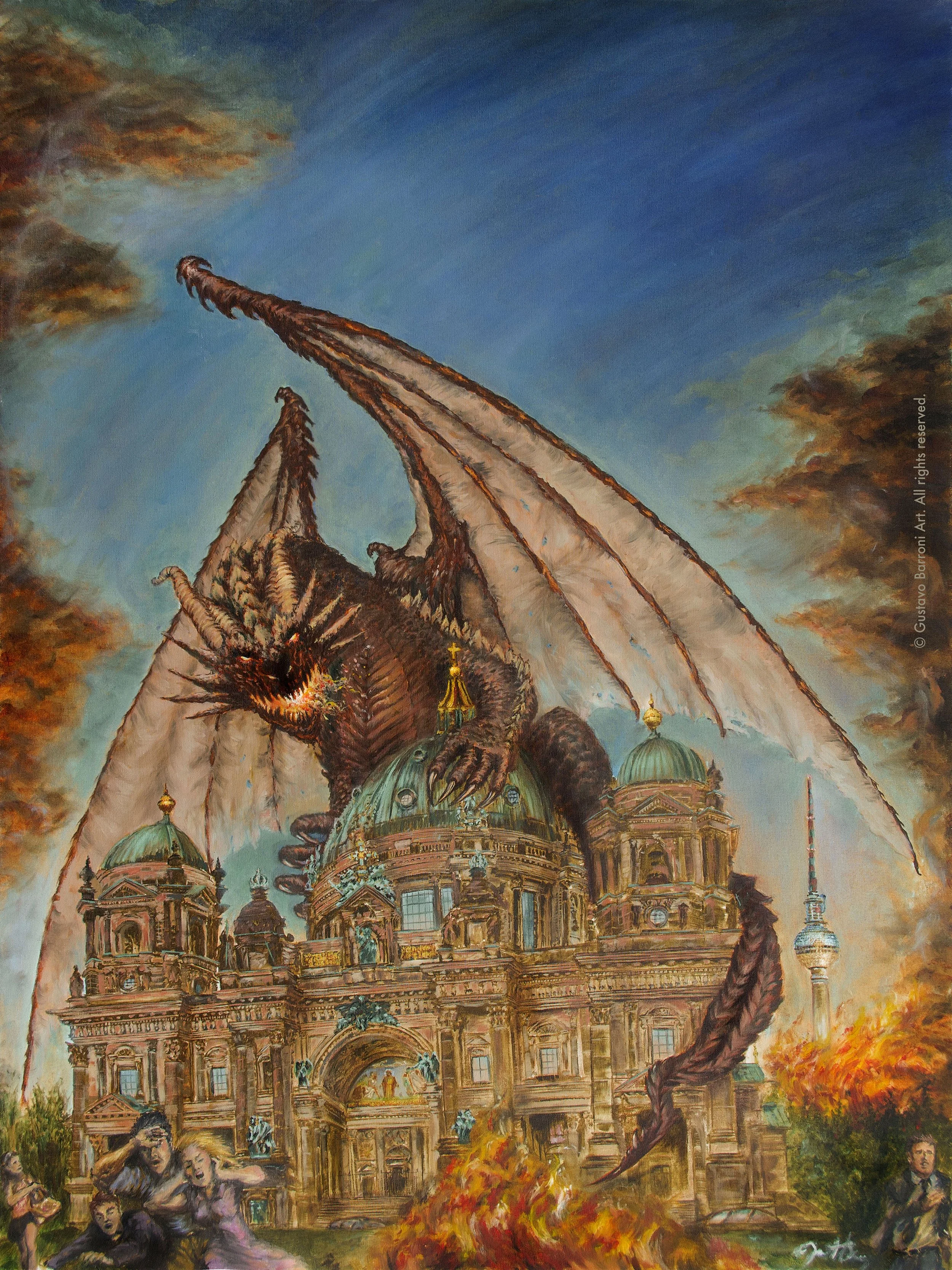 berliner dom cathedral painting by gustavo barroni