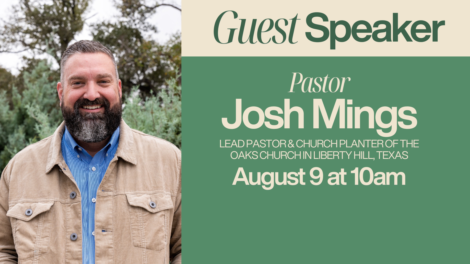 Guest Speaker: Pastor Josh Mings