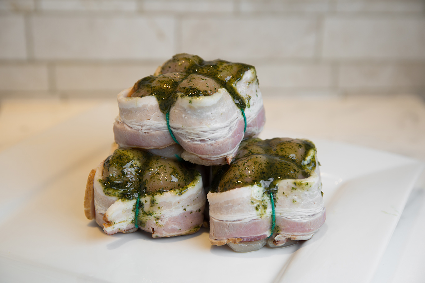 Bacon Wrapped Chicken Breast Cushions