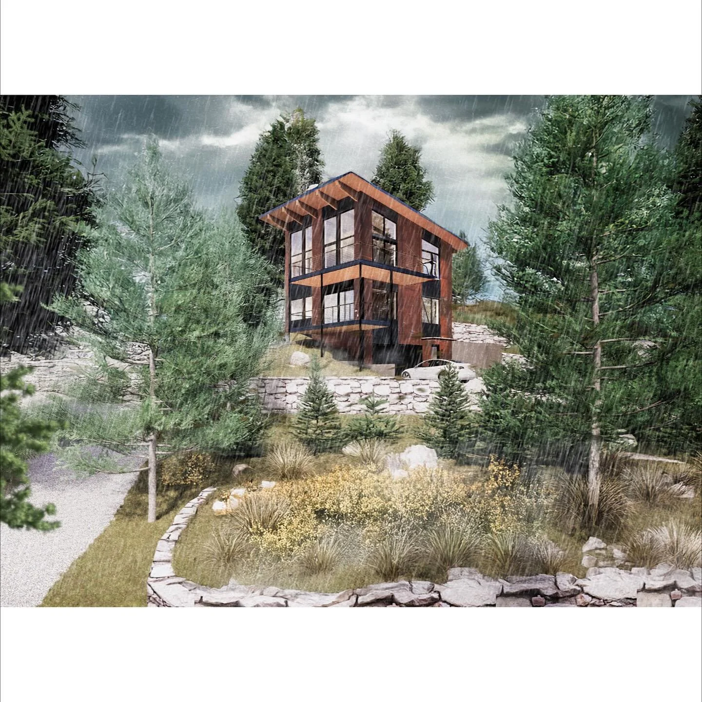 Perched on a steep slope with epic views of Twin Lakes, Burton Hill, and Quail Mountain, our newest certified Passive House is almost through permitting in Lake County, CO. This 3-story home is tucked into the hillside, perfectly positioned to soak u
