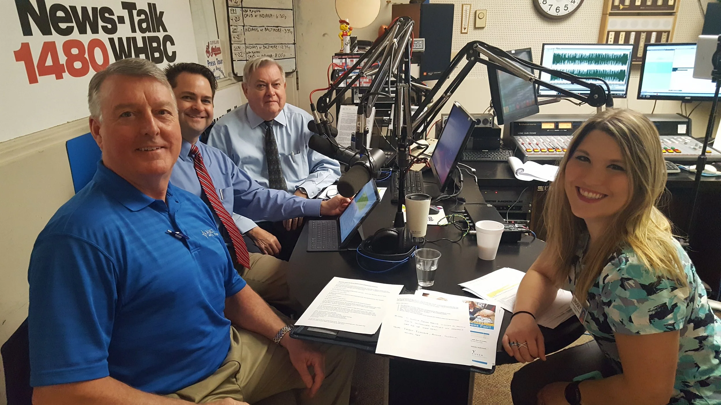 Mercy's Director of Business Development Ron Bensinger (front left) and Occupational Therapist Lindsey Kichi join hosts and pharmacists Brad and Paul White to talk about Occupational Therapy and an upcoming screening event at Mercy Medical Center. 