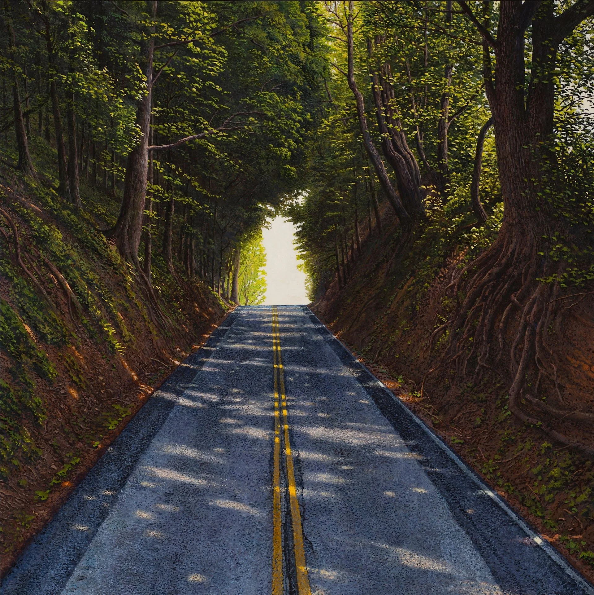   Camino Boasque &nbsp; egg tempera on board 40"x40"&nbsp; 2013-2014 