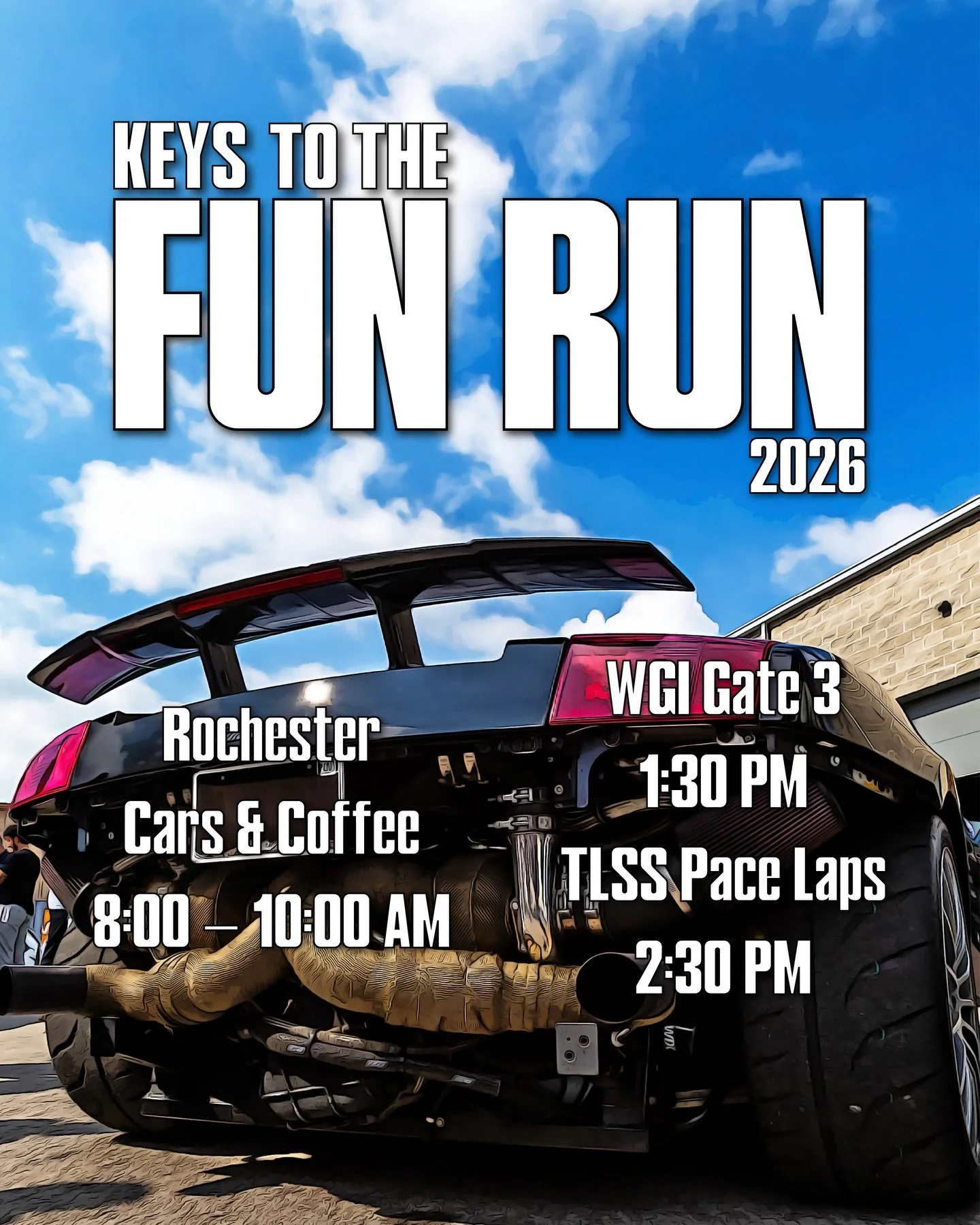 Here&rsquo;s everything you need to know to get up to speed for The Fun Run!🔑

Mark those calendars, break out the tire shine, and prepare for a start to the season like no other!🚘☕️🏁

🌐For all Fun Run information, sign up forms, links to pace la