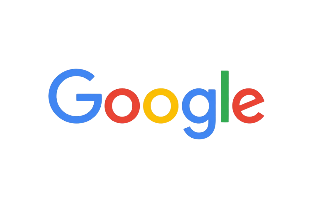 Google logo with colored letters on a white background.