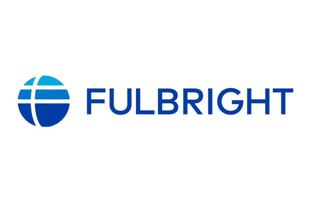 Fulbright logo with blue globe and the word 'FULBRIGHT' in blue text.
