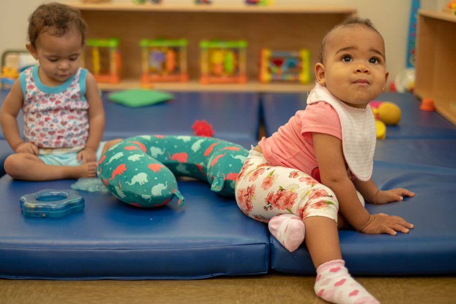 Babies at play in the nursery.
