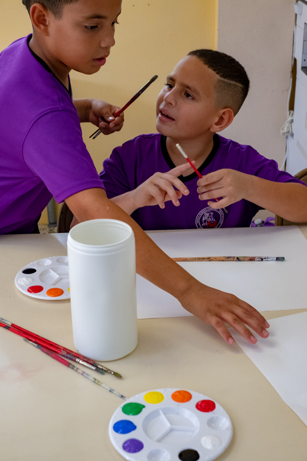 Budding artists work on their art