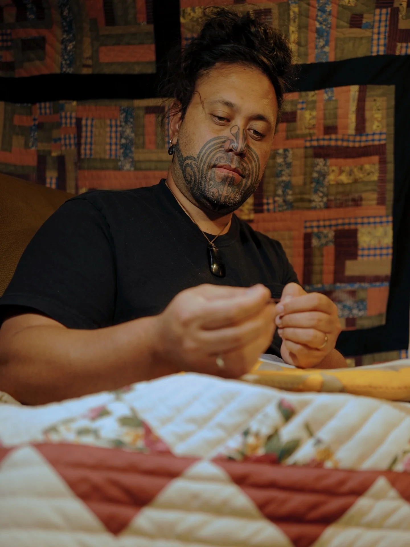 I have always been drawn to quilts and have long resonated with the art form. There is something powerful in taking discarded fabric scraps and irreparable clothing and transforming them into something beautiful &mdash; something vital, warm, and com