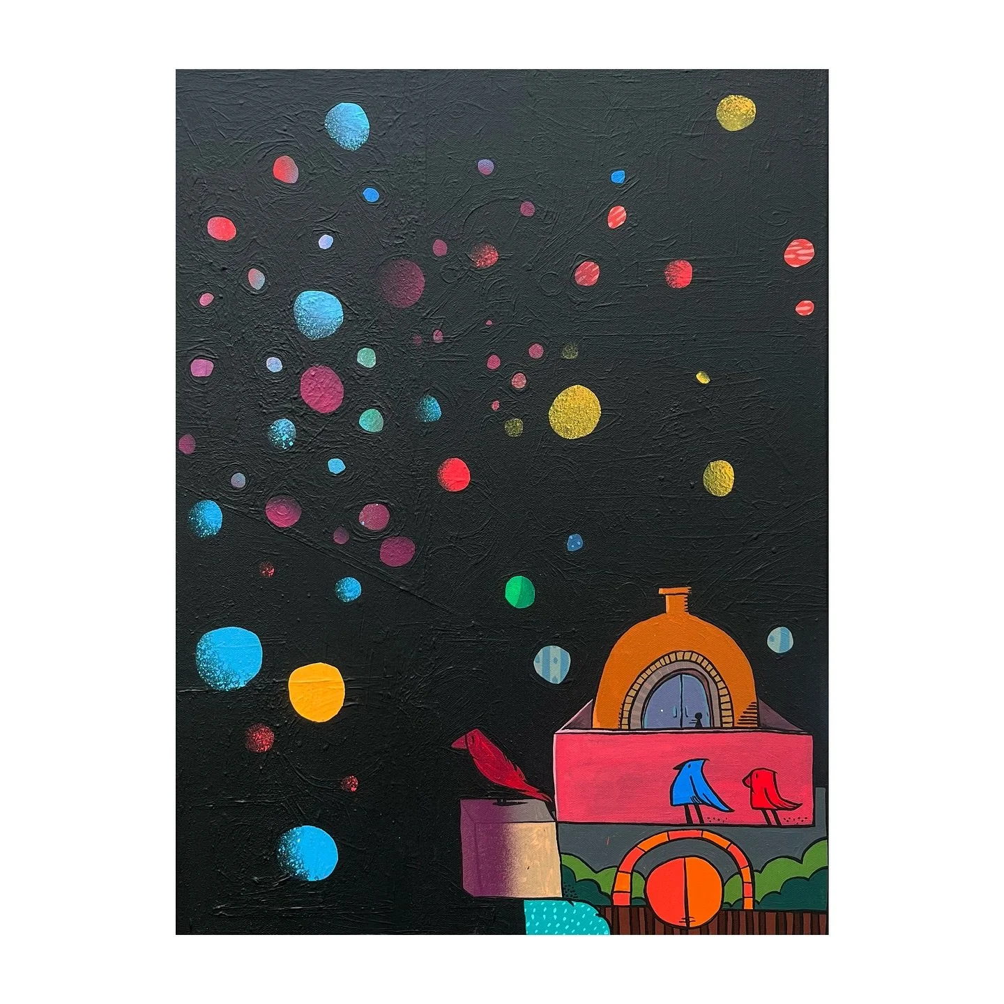 Recent painting made. 18x24&rdquo; spraypaint and acrylic paint on canvas. 2025 (I don&rsquo;t have a title for it yet)