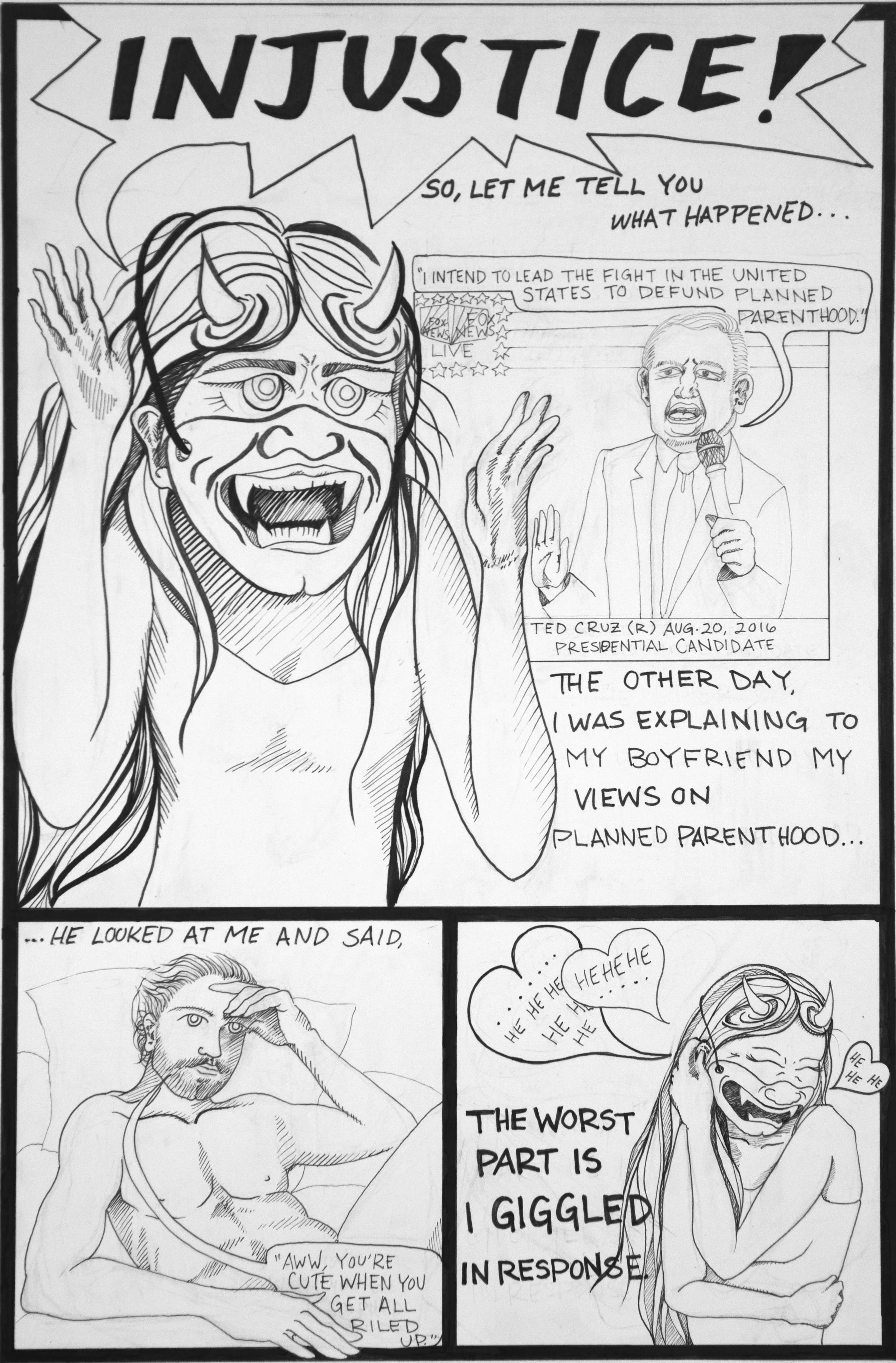 To that one time when you wake up to realize the babe lying next to you is gently whispering sweet sexism in your ear... HannyaGrrrl Episode 2: You're Cute when you get all Riled up... By Hanako O'Leary