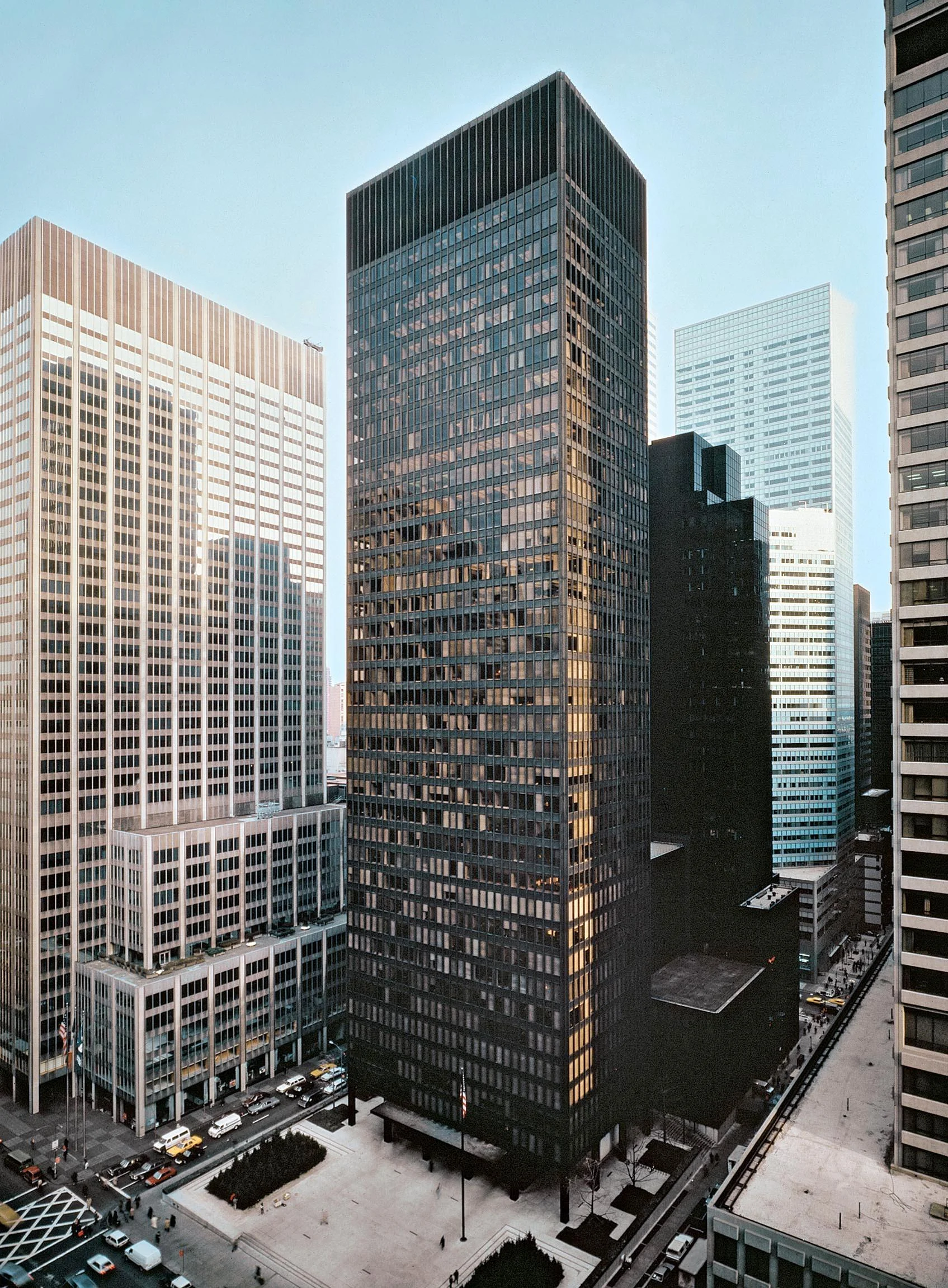 Seagram Building, 1958. Bronze and travertine.