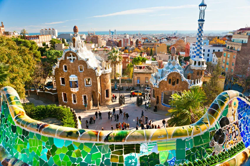 Parc Güell, Barcelona Spain. Public park system built in 1900.