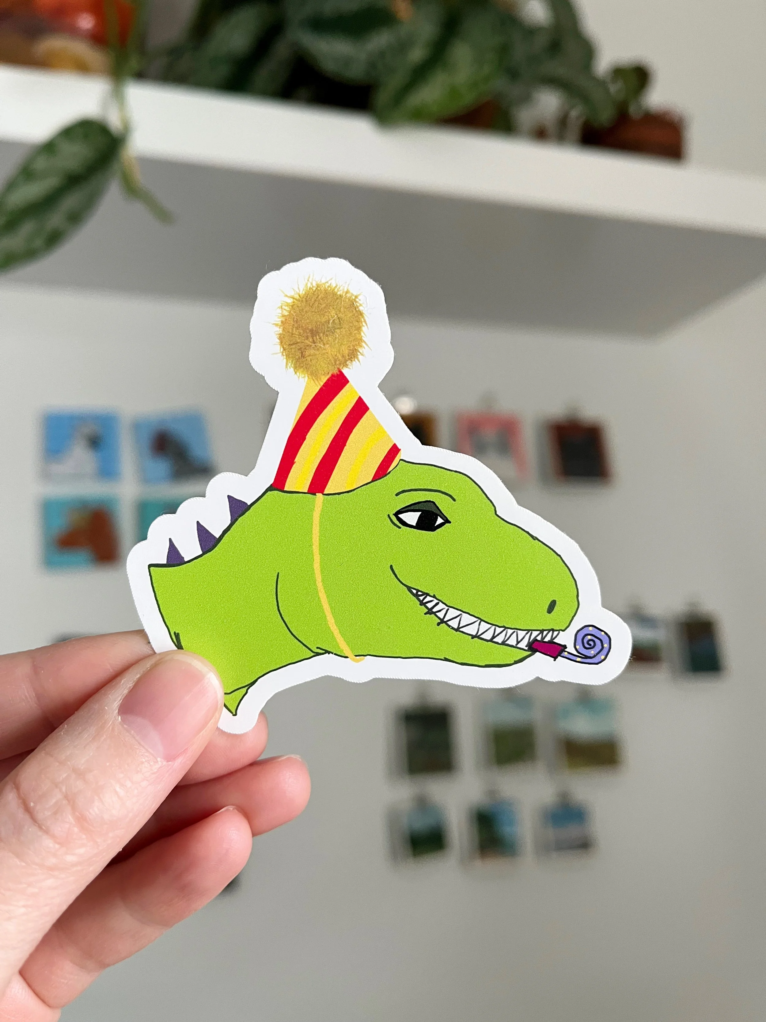 Party Rex Vinyl Sticker (by Freya)
