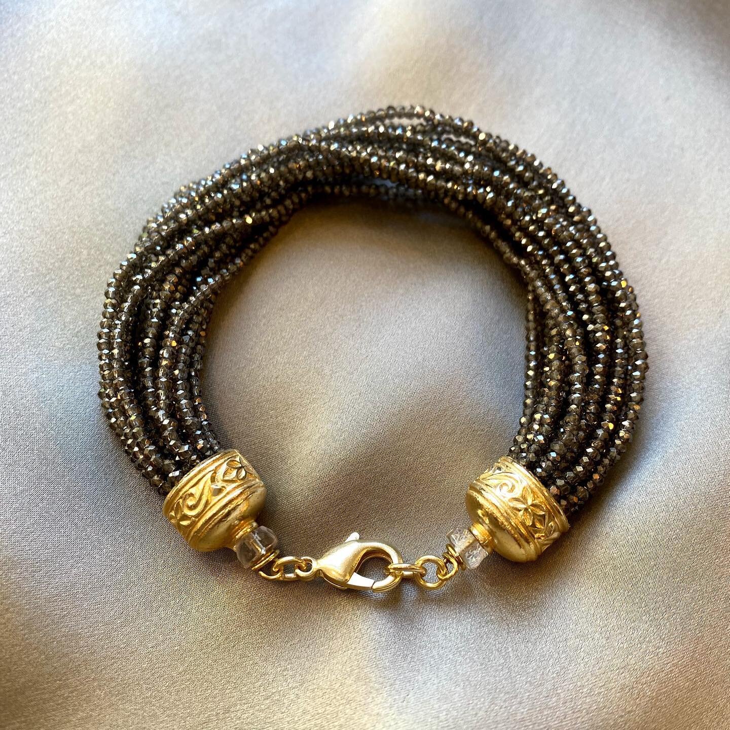 Just had to post this bracelet!  This is a new design for me and I loved making it! Yes, those are lots of tiny micro faceted crystals but so worth the time to create this beauty. One of akind and lovely. Available at @alexanderscottinteriors in Char