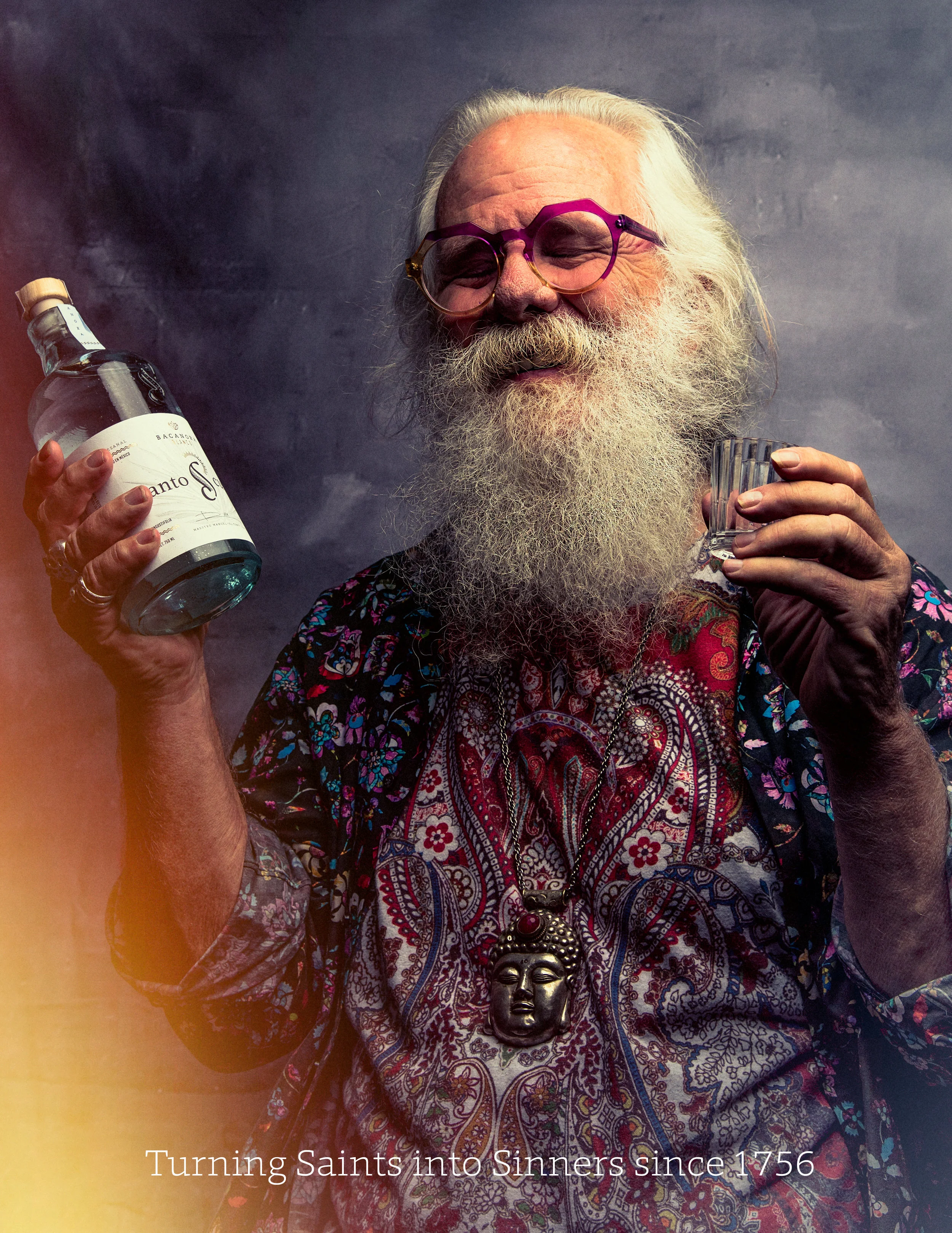 This series of sinners is paying homage to the old ad days, asking people on the streets of Manhattan to pose for a strange German Liquor. Santo Cuviso is a Bacanora (mezcal) from Mexico and a fun product to work on. 17 x 22 “ prints, on matte paper $100