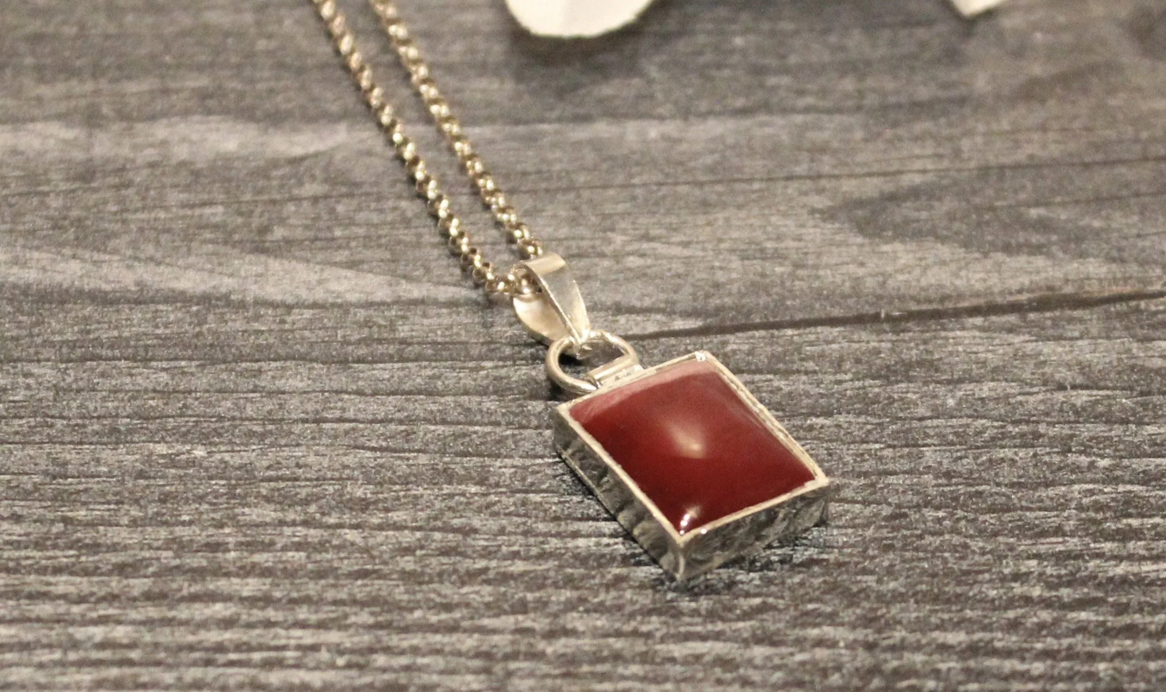 Mookite Jasper Square Necklace