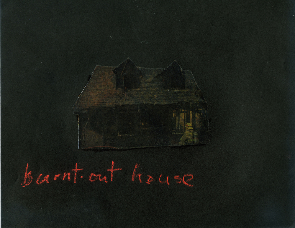   Burnt Out House  (2008), 11 x 8.5 in, oil on paper 