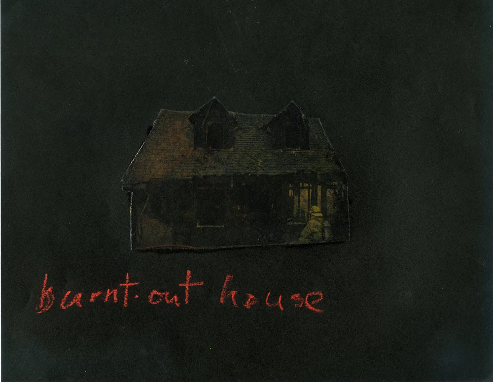 Burnt Out House (2008), 11 x 8.5 in, oil on paper