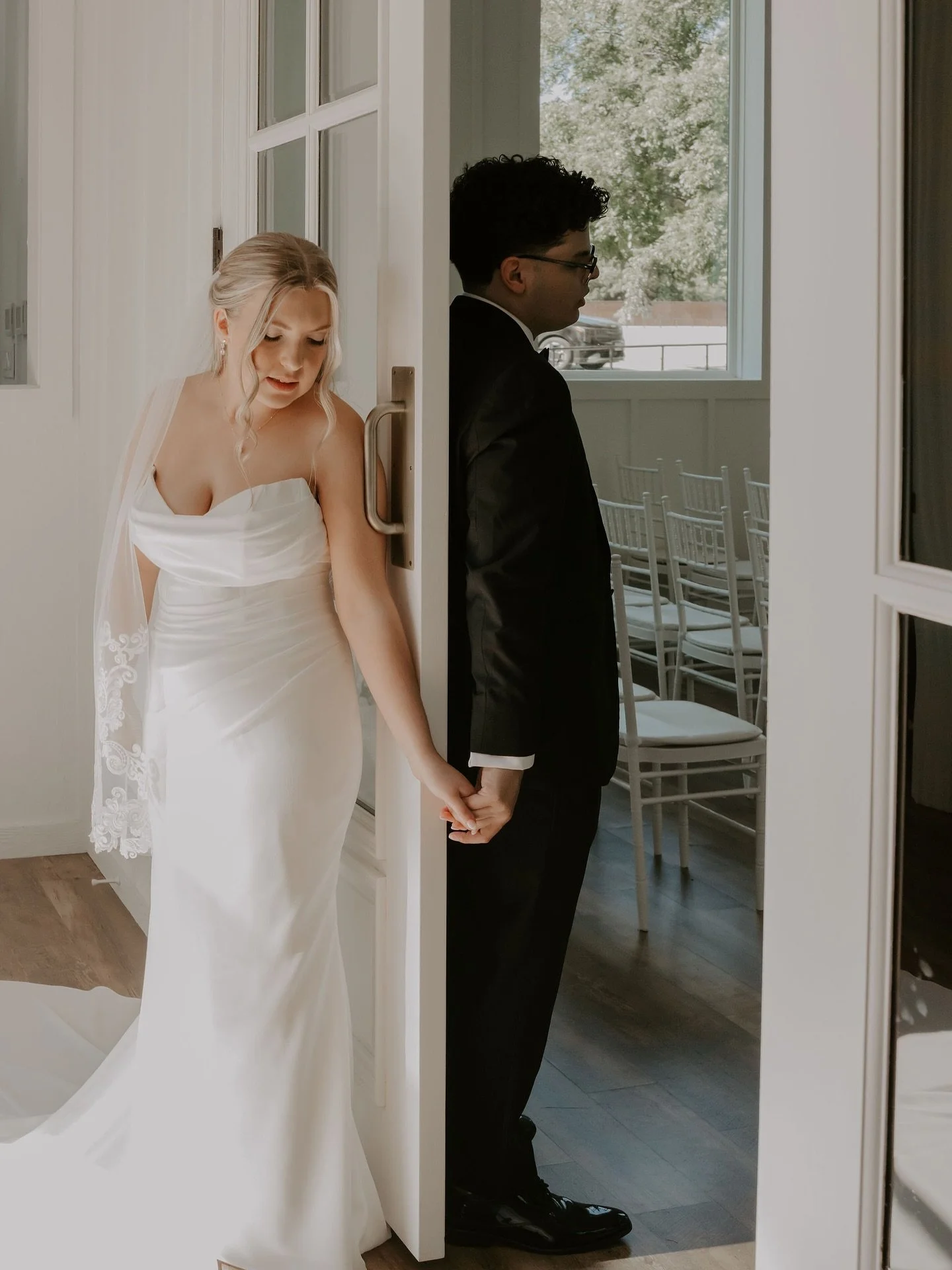 There&rsquo;s something so special about a first touch in the chapel before walking down the aisle 🤍

Photography @r.kcreatives_ 
Planner @emeraldandivyweddings 
Florist @evergreenfloralstudio 
HAMU @amplifiedbeautydfw 
Catering @fivestareventservic