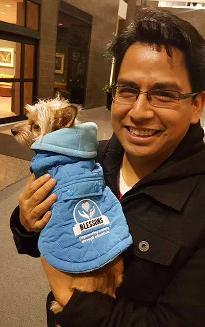 Jose Pineda &amp; Hamsa sporting her new Blessons jacket