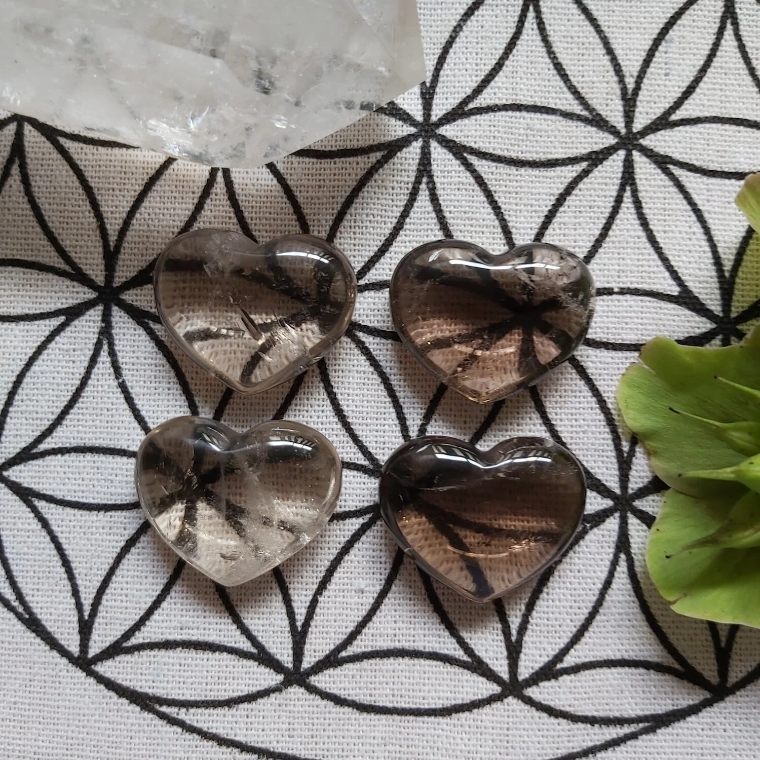 Smoky Quartz heart 32mm