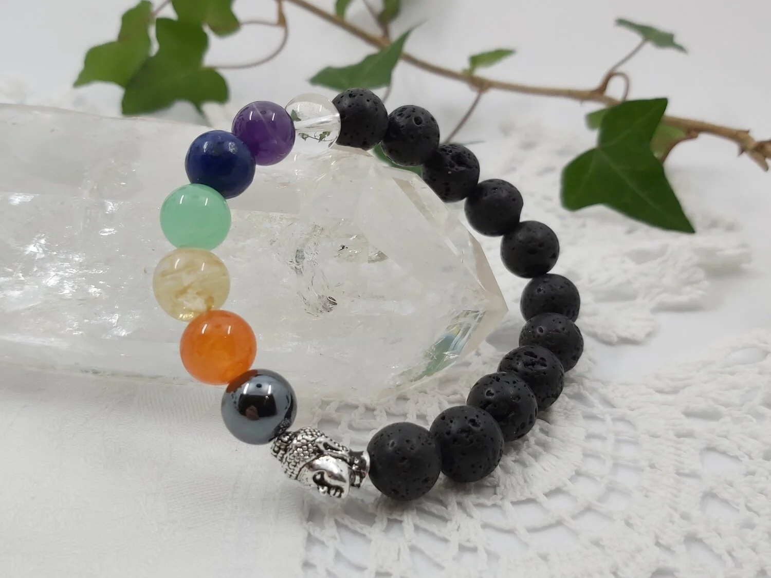 Chakra Bracelet 10mm Lava Bead