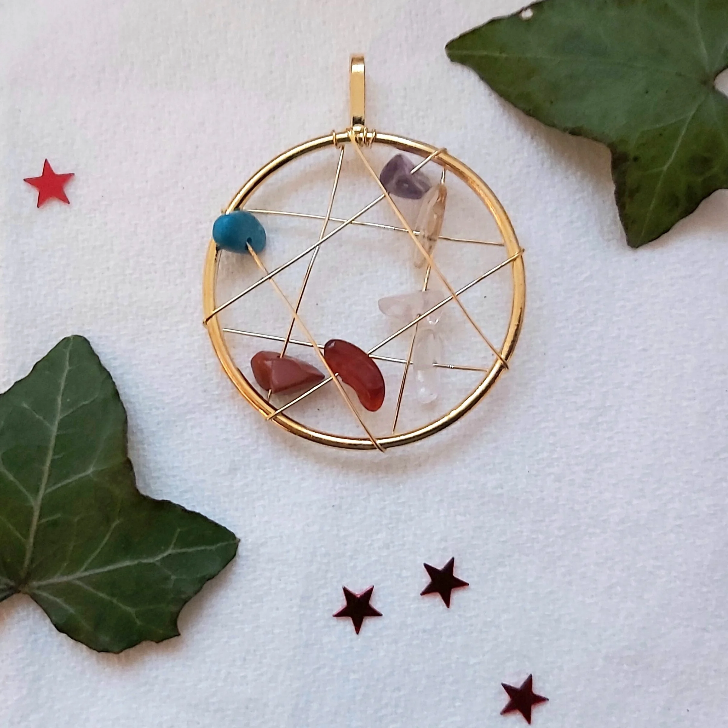 Gold Plated Chakra Star Pendant