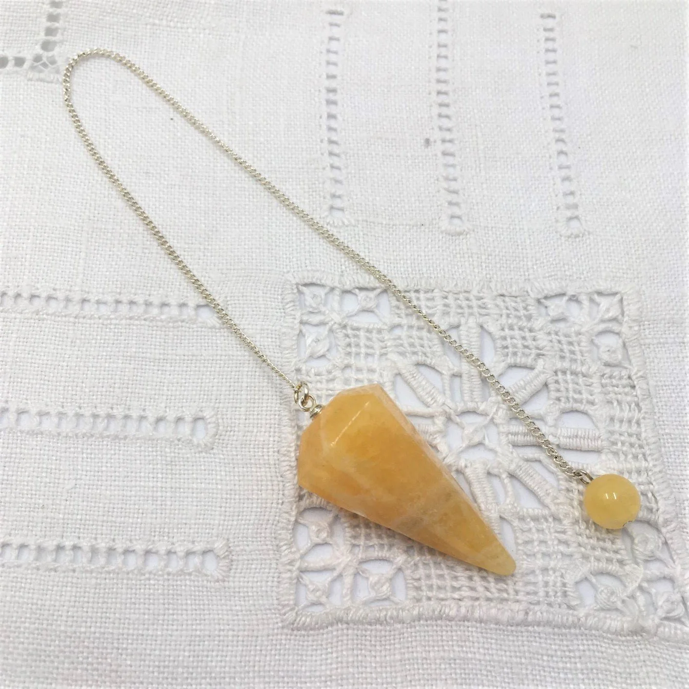 Pendulum Orange Calcite Bead 2.JPG