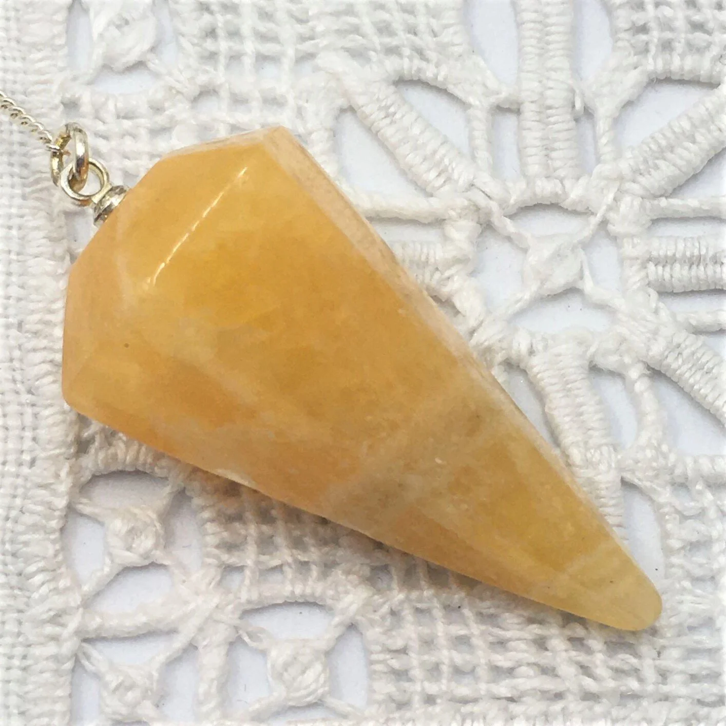 Orange Calcite Pendulum