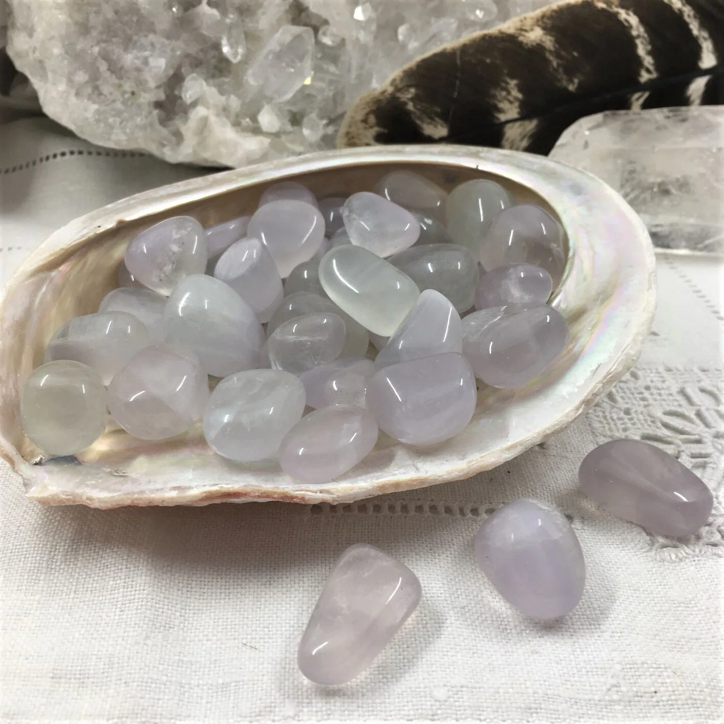 Lavender / Yttrium Fluorite Tumblestones