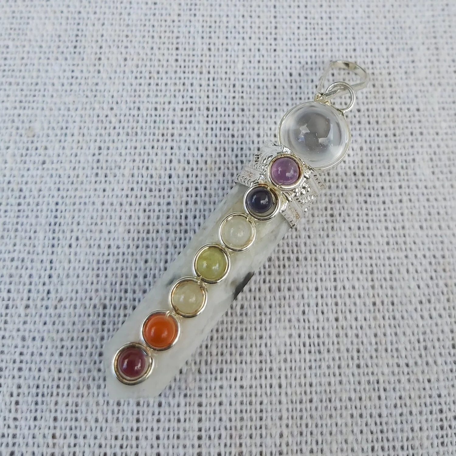 Rainbow Moonstone Chakra pendant