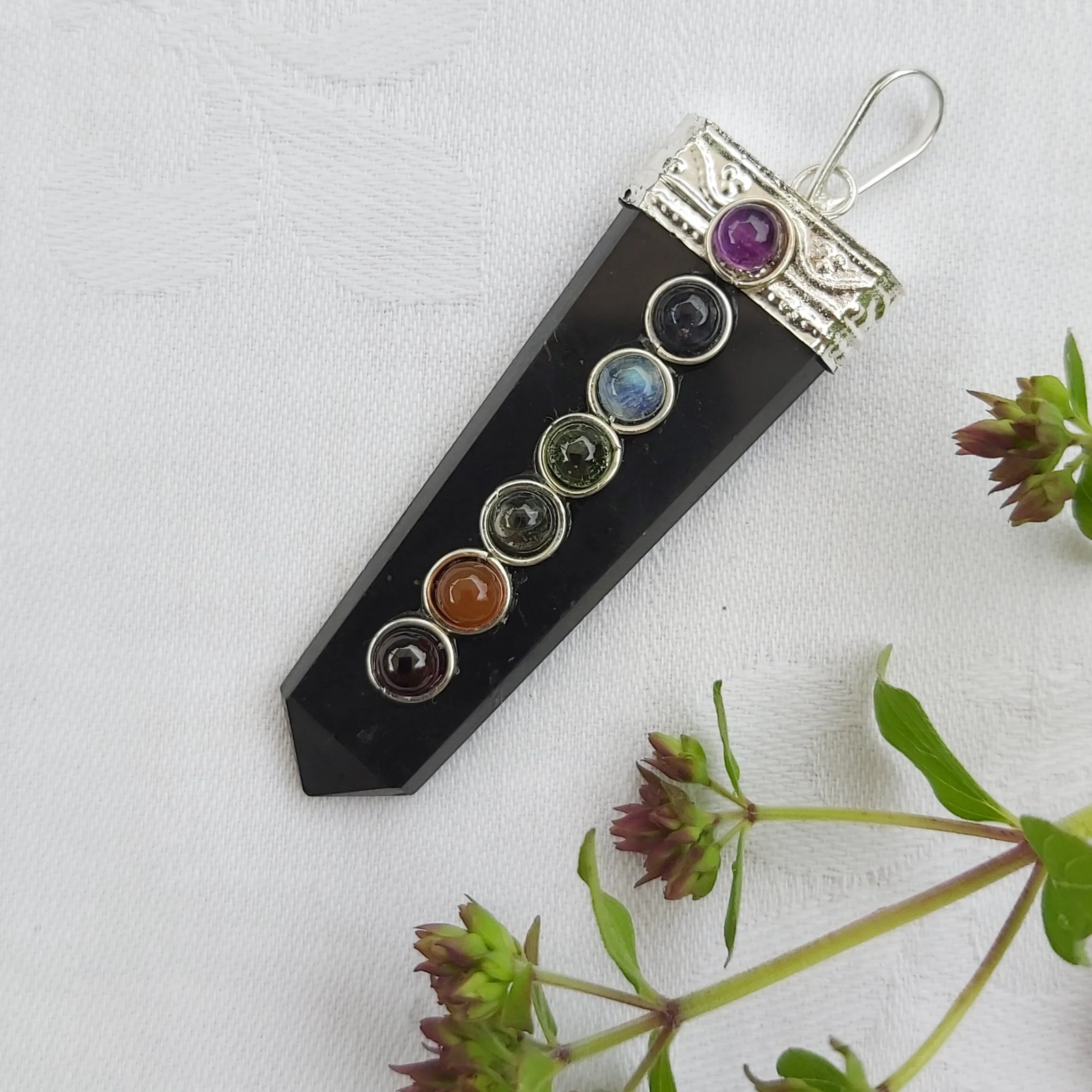 Shungite Chakra pendant