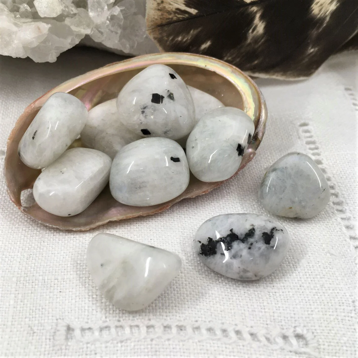 Rainbow Moonstone Tumblestones