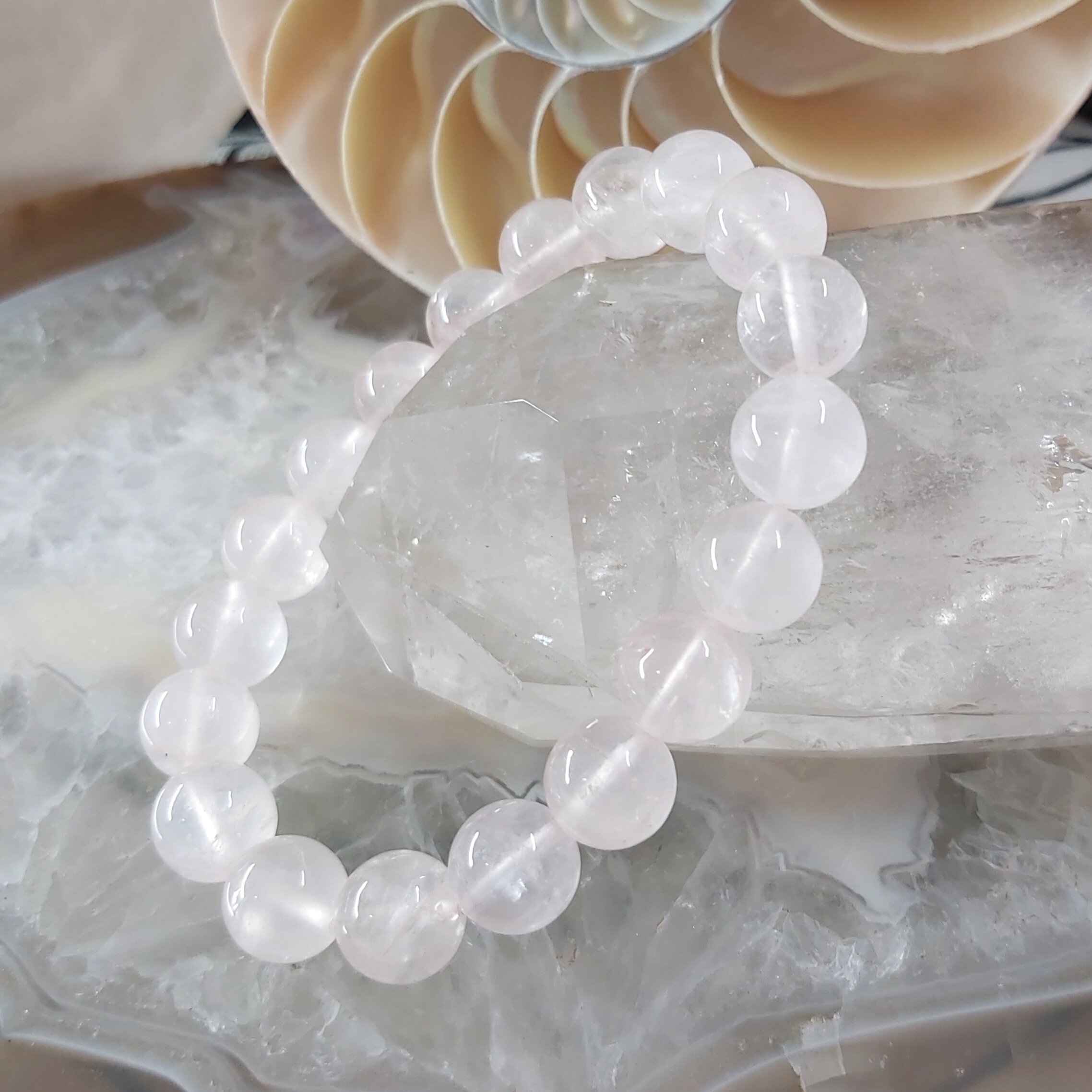 Rose Quartz Bead Bracelet 10mm