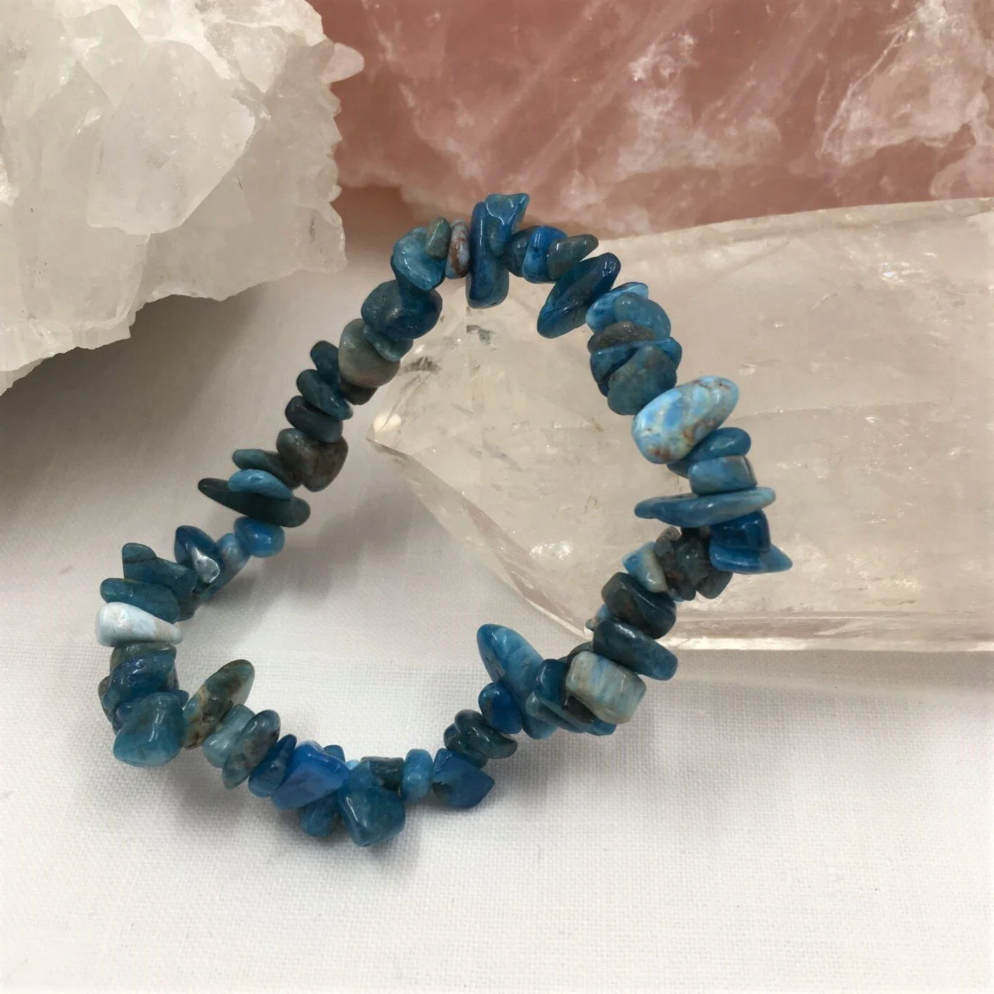 Blue Apatite AA Grade Gemchip Bracelet