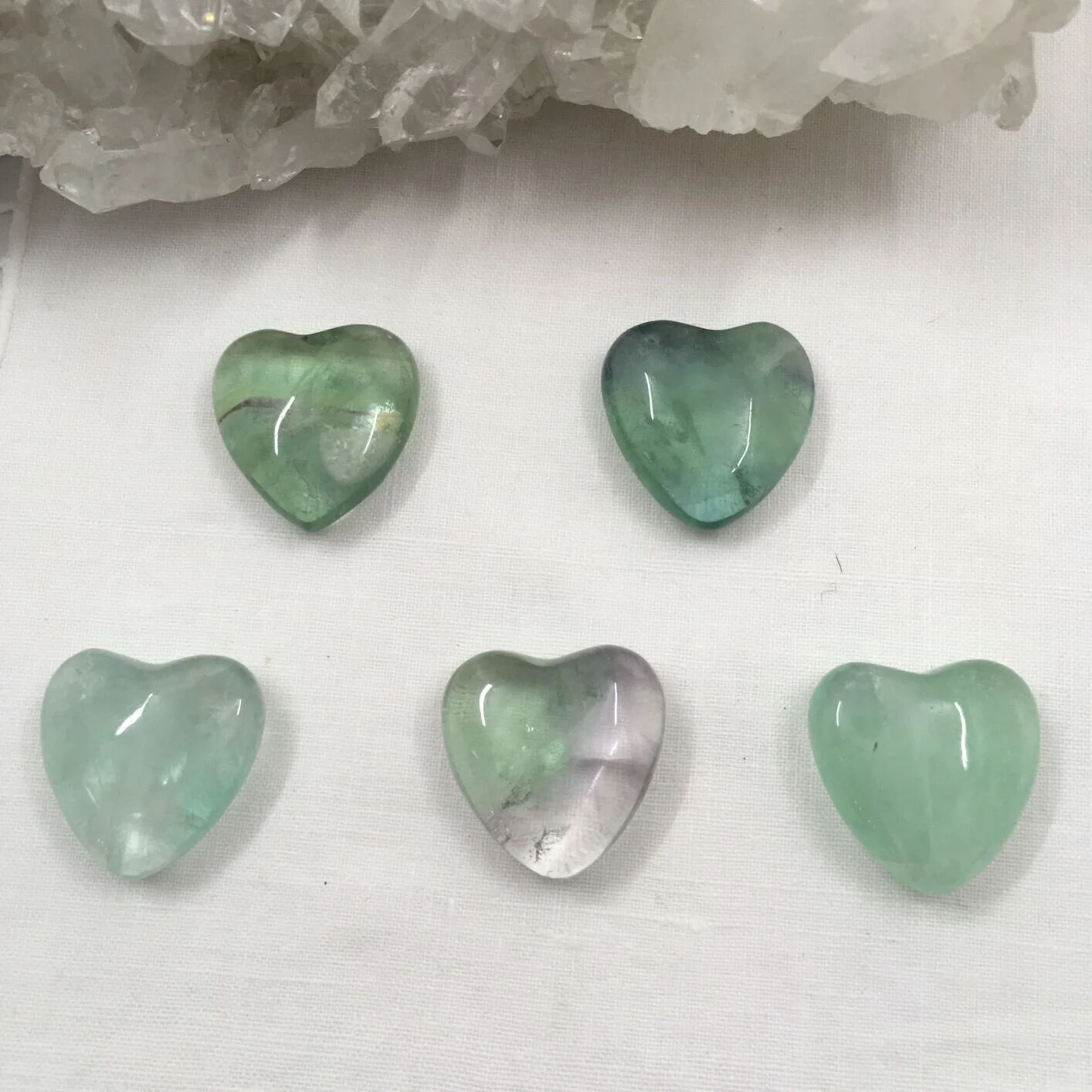 Fluorite Hearts 25mm/1 inch