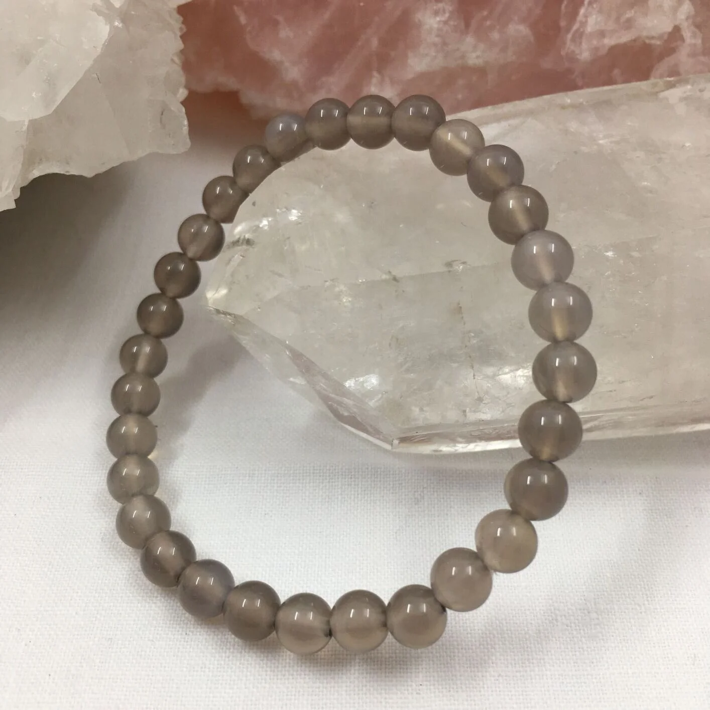 Agate Bead Bracelet 6mm